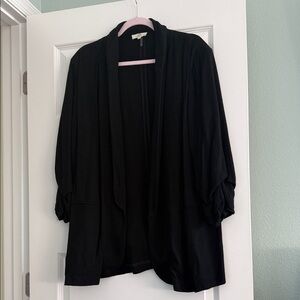 4/$20 ENTRO Black Jacket with Rusched Sleeves